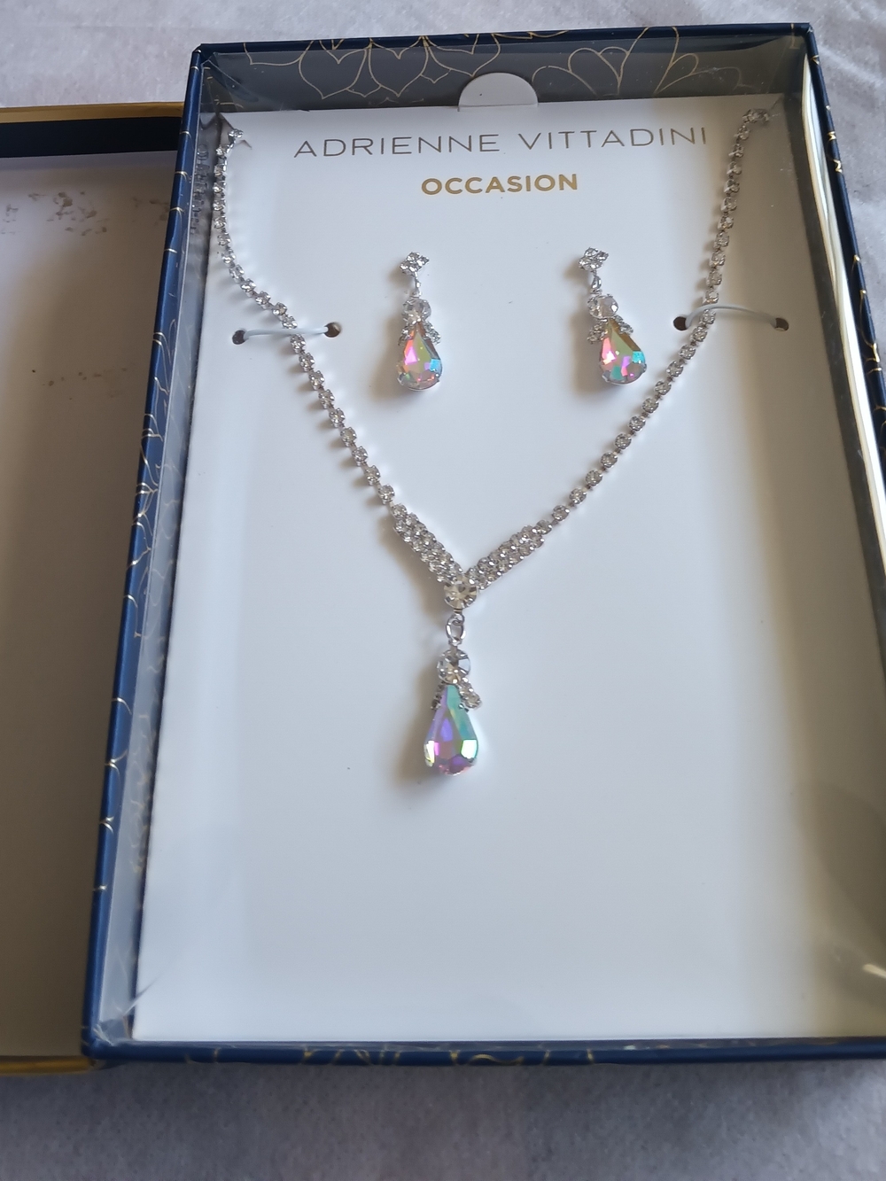 ADRIENNE VITTADINI OCCASION TEAR DROP NECKLACE & EARRINGS SET